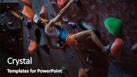  Presentation with gym - Theme featuring boulder - athletic woman practicing background and a wine colored foreground
