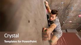  Presentation with young healthy people - PPT layouts featuring boulder - fitness extreme sport bouldering people background and a coral colored foreground