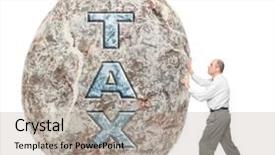 Presentation with boulder - Presentation theme having boulder - symbol of high tax background and a light gray colored foreground