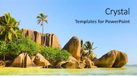  Presentation with boulder - PPT theme featuring boulder composition anse source d'argent background and a light blue colored foreground