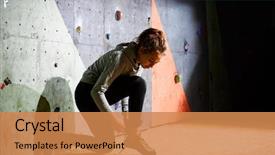  Presentation with indoor rock climbing - Audience pleasing slide deck consisting of bouldering on the artificial backdrop and a coral colored foreground