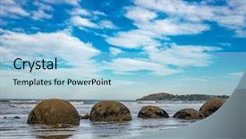  Presentation with maori new zealand native bush - Amazing theme having bouldern - moeraki boulders new zealand south backdrop and a light blue colored foreground