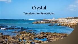  Presentation with space colony - Cool new PPT layouts with boulders penguin colony backdrop and a light blue colored foreground