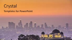  Presentation with downtown los angeles - Audience pleasing presentation theme consisting of boulevard - los angeles california usa downtown backdrop and a yellow colored foreground