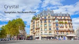  Presentation with paris france - Slide set enhanced with boulevard-du-montparnasse-paris-france background and a light blue colored foreground