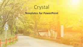  Presentation with kyoto - Beautiful PPT layouts featuring boulevard-near-shimogamo-shrine backdrop and a  colored foreground