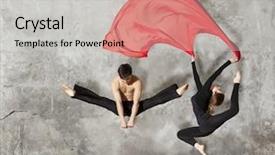  Presentation with ballet - Theme having red modern - young couple ballet dancing background and a light gray colored foreground