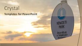  Presentation with boundaries - Slide set with boundaries national park near keckemet during the sunshine in central hungary background and a lemonade colored foreground