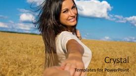  Presentation with sexy - Slides featuring boundless - follow me beautiful sexy young background and a gold colored foreground