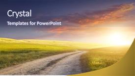  Presentation with rural road - Slide set enhanced with boundless - rural road and the blue background and a  colored foreground