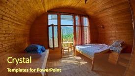  Presentation with interior cottage - PPT layouts enhanced with interior of wooden cottage family background and a tawny brown colored foreground