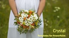  Presentation with engagement model - Amazing theme having bouquet fashion brunette model backdrop and a tawny brown colored foreground