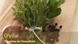  Presentation with garlic - Amazing presentation having bouquet-garni-garlic-cloves backdrop and a tawny brown colored foreground