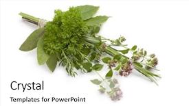  Presentation with fresh water splash green apple isolated white - Theme consisting of bouquet garni on white background background and a white colored foreground