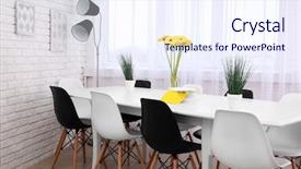  Presentation with chairs - Cool new presentation with bouquet lamp - beautiful interior with table backdrop and a sky blue colored foreground