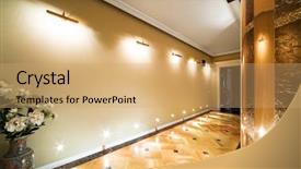  Presentation with flooring - Cool new presentation theme with bouquet lamp - flowers in a long corridor backdrop and a coral colored foreground