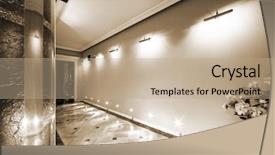  Presentation with flooring - Colorful presentation theme enhanced with bouquet lamp - flowers in a long corridor backdrop and a coral colored foreground