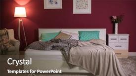  Presentation with bedroom modern - Beautiful presentation theme featuring bouquet lamp - interior of modern bedroom backdrop and a  colored foreground