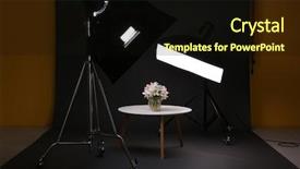  Presentation with professional audio studio - Cool new presentation theme with bouquet lamp - interior of professional photo studio backdrop and a wine colored foreground