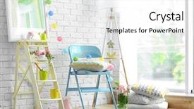  Presentation with living room - Presentation design enhanced with bouquet lamp - stylish living room background and a white colored foreground