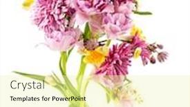  Presentation with colorful flower - Amazing PPT layouts having bouquet-of-beautiful-colorful-flowers backdrop and a blonde colored foreground