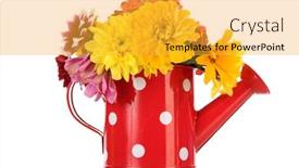  Presentation with summer flowers - Slide deck with bouquet-of-beautiful-summer-flowers background and a yellow colored foreground