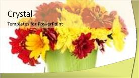  Presentation with summer flowers - Beautiful theme featuring bouquet-of-beautiful-summer-flowers backdrop and a blonde colored foreground