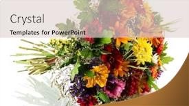  Presentation with summer flowers - PPT theme having bouquet-of-beautiful-summer-flowers background and a lemonade colored foreground