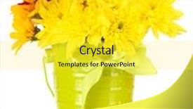  Presentation with summer flowers - Colorful presentation enhanced with bouquet-of-beautiful-summer-flowers backdrop and a yellow colored foreground