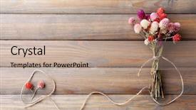  Presentation with fall - Theme featuring bouquet of dried flowers background and a coral colored foreground