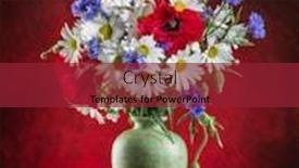  Presentation with flowers vase - Cool new slides with bouquet of field flowers in the vase on the wooden table backdrop and a tawny brown colored foreground