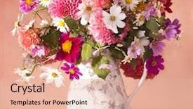  Presentation with fertilizer flowers - Slide deck having bouquet of flowers autumn background and a lemonade colored foreground