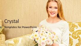  Presentation with classic - Slide set having bouquet of flowers in classic background and a lemonade colored foreground