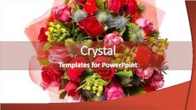  Presentation with white flowers - Presentation featuring bouquet of flowers top view background and a crimson colored foreground