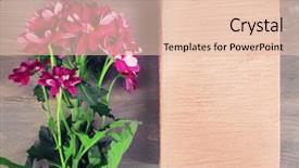  Presentation with rustic wood and flowers - Cool new theme with bouquet of flowers with book backdrop and a lemonade colored foreground