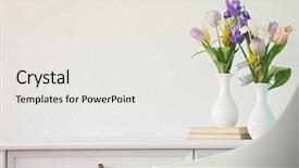  Presentation with tropical flowers close up - Presentation theme having bouquet of fresh flowers close background and a white colored foreground