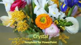  Presentation with flowers - Audience pleasing PPT theme consisting of bouquet-of-fresh-flowers-close backdrop and a tawny brown colored foreground