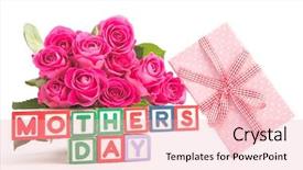  Presentation with mothers day - Theme enhanced with bouquet of pink roses background and a lemonade colored foreground