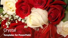  Presentation with water droplets - Slide deck with bouquet-of-red-and-white background and a  colored foreground