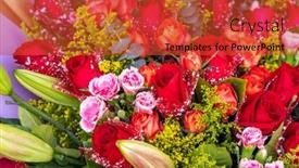  Presentation with wedding - Cool new theme with bouquet-of-red-rose-flowers backdrop and a red colored foreground
