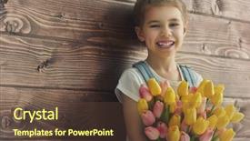  Presentation with mothers day - Presentation theme having bouquet of tulips mothers day background and a tawny brown colored foreground