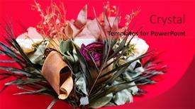 Presentation with roses - PPT theme with bouquet-of-vintage-dry-roses background and a red colored foreground