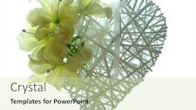  Presentation with heart flowers - Amazing theme having bouquet-of-white-lilies-wedding backdrop and a soft green colored foreground