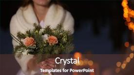  Presentation with winter taiga - Colorful slide set enhanced with bouquet outdoors on winter even backdrop and a tawny brown colored foreground