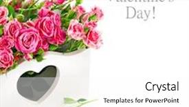  Presentation with pink roses - Slides consisting of basket isolated on white background background and a white colored foreground