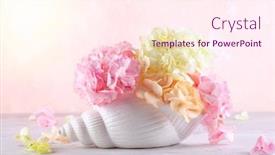  Presentation with hydrangea - Colorful PPT theme enhanced with bouquets-of-beautiful-hydrangea backdrop and a pink colored foreground