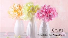  Presentation with hydrangea - Colorful slide set enhanced with bouquets-of-beautiful-hydrangea backdrop and a lemonade colored foreground