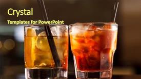  Presentation with bourbon - Beautiful presentation theme featuring bourbon - cocktail in the bar backdrop and a  colored foreground