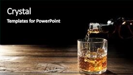  Presentation with whisky - Amazing PPT theme having bourbon - pouring whisky into glass backdrop and a black colored foreground