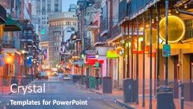  Presentation with bourbon - Slides featuring bourbon-st-new-orleans-louisiana background and a ocean colored foreground